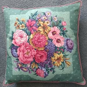 Handmade floral cushion